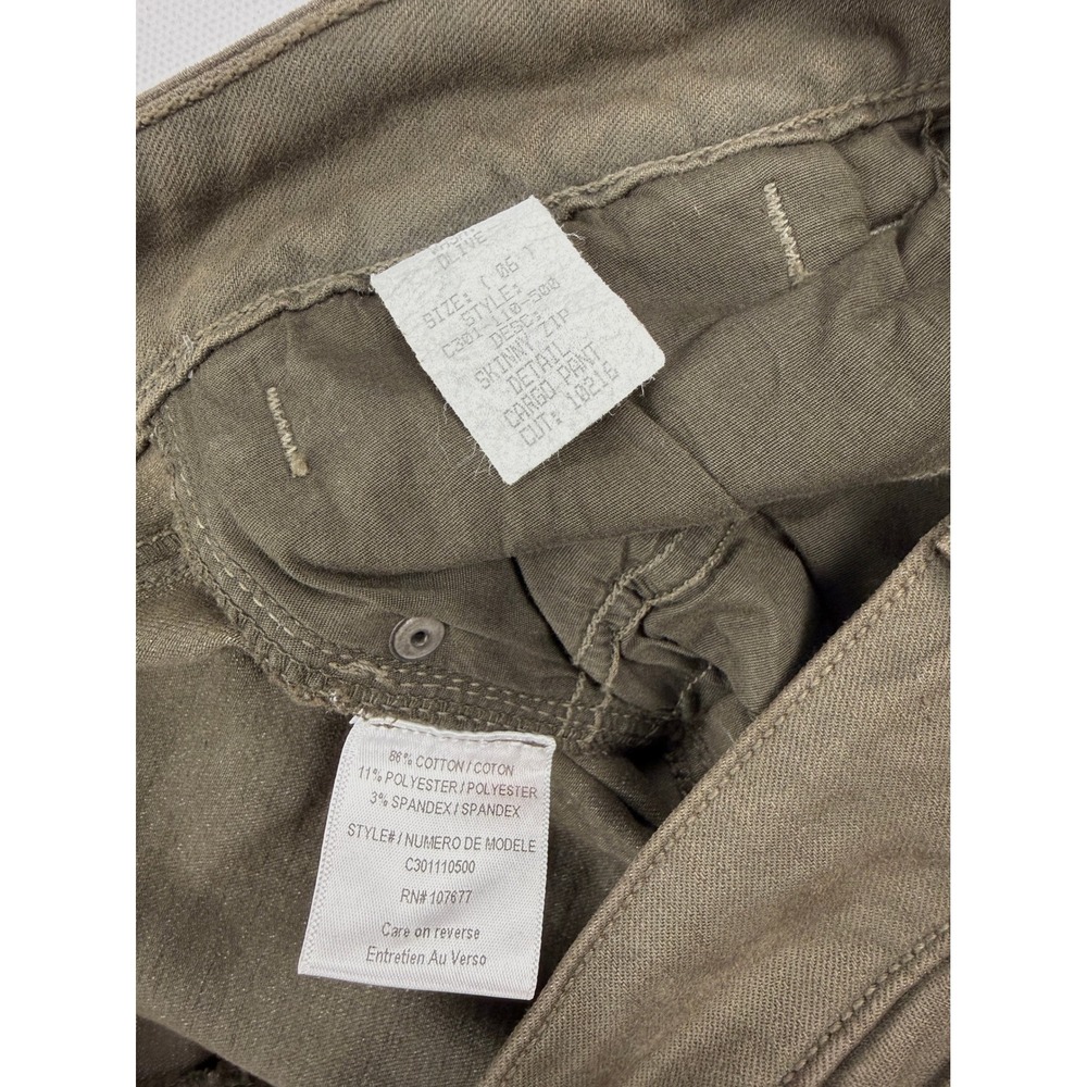Alice + Olivia Stacey Bendet Cargo Pants Womens 26 Olive Green Skinny Zip #1916 - Picture 6 of 11